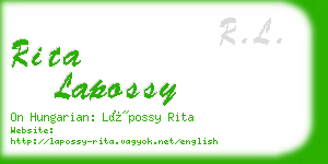 rita lapossy business card